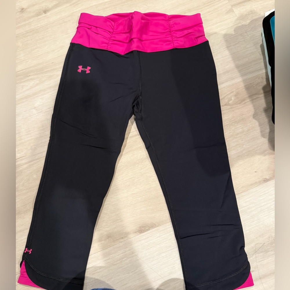 Under Armour Black and Pink Capris